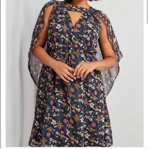 ModCloth- floral dress with Cape L